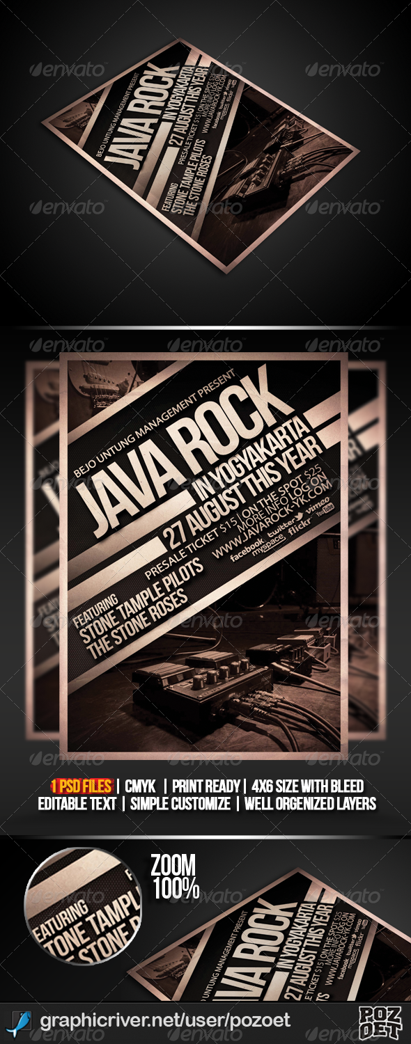 Java Rock Flyer/ Poster Template - Concerts Events