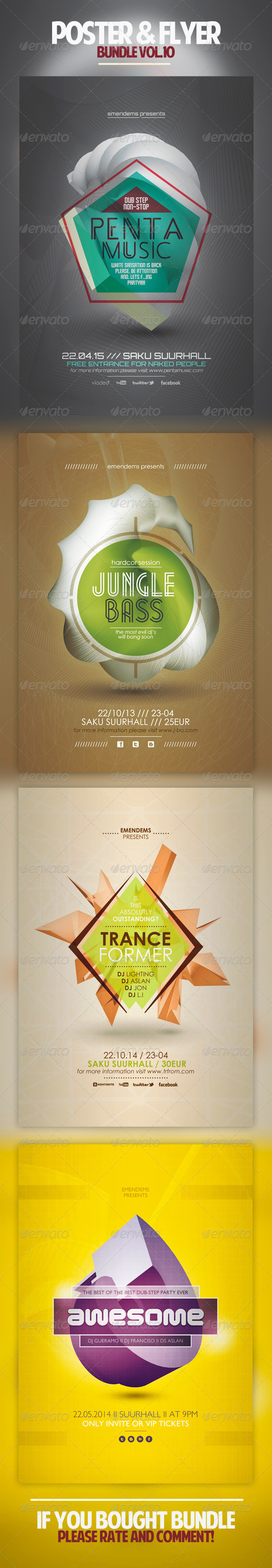 Poster & Flyer Bundle Vol.10 - Clubs & Parties Events