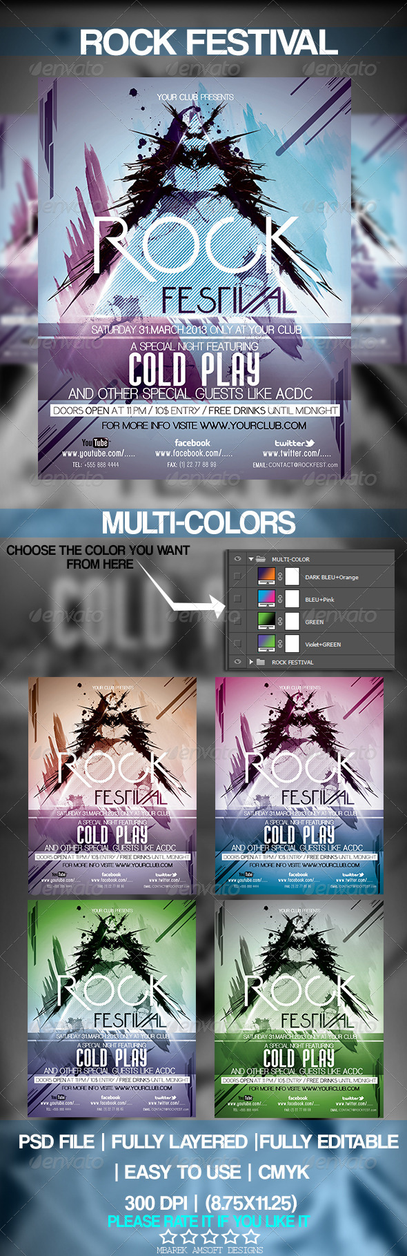 Contoh Pamflet Festival Band Psd » Elmesky.com