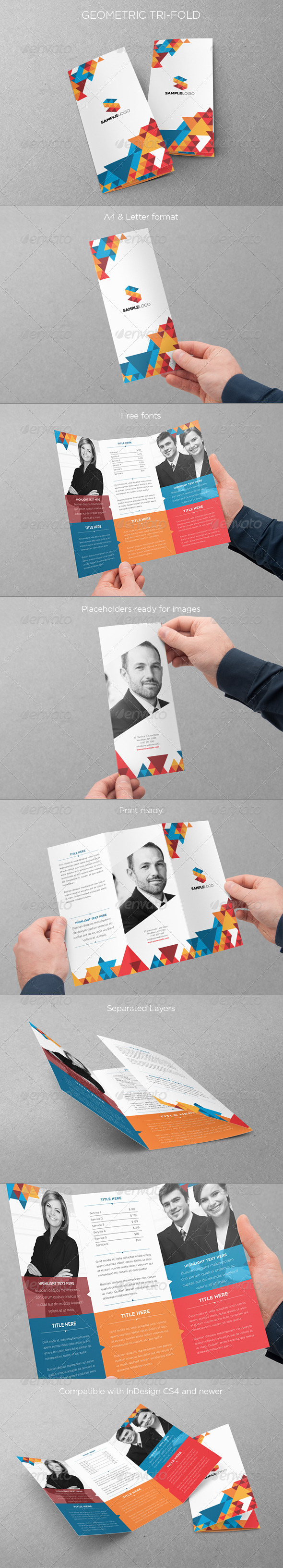 Geometric Trifold - Brochures Print Templates