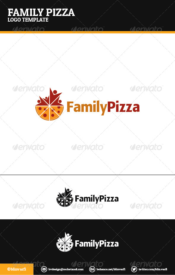 Family Pizza Logo Template - Food Logo Templates