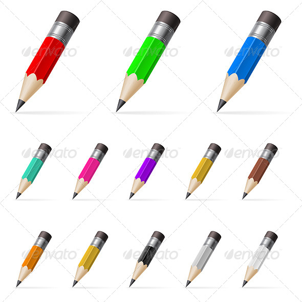 Rows of Standing Color Pencils Rows of Standing Color Pencils