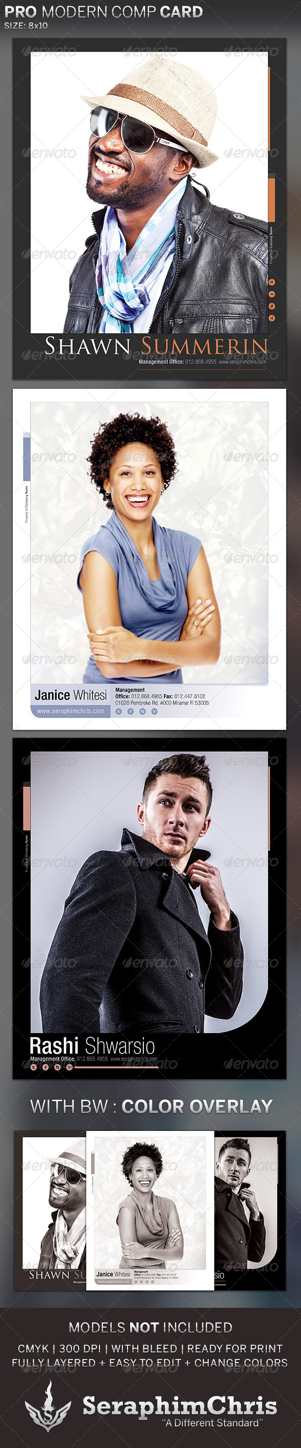 Professional Vertical Comp Card Templates Professional Vertical Comp Card Templates