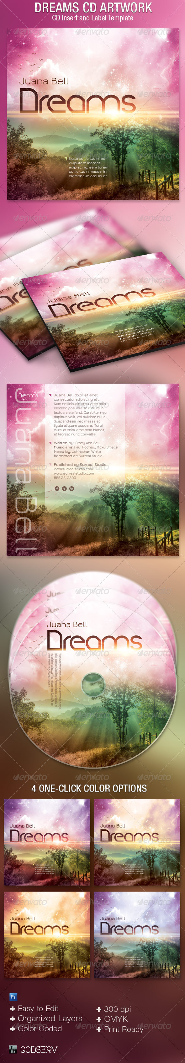 Dreams CD Artwork Template Dreams CD Artwork Template