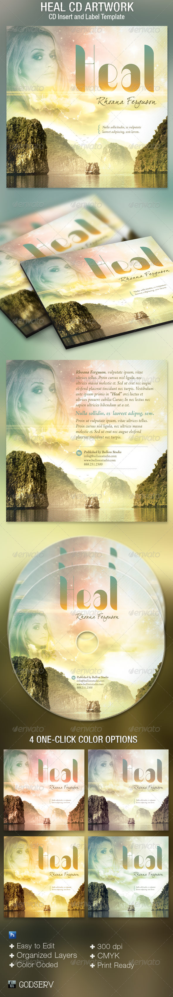 Heal CD Artwork Template - CD & DVD artwork Print Templates