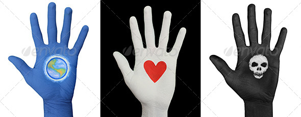 Painted Hands Earth Heart Skull 3-Pack Painted Hands Earth Heart Skull 3-Pack