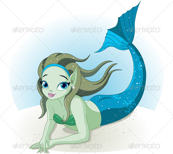 Mermaid Girl under the Sea