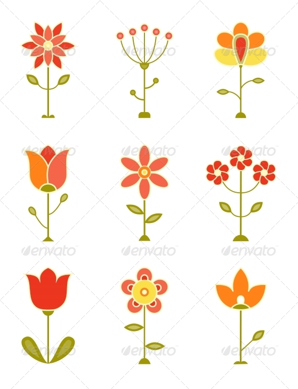 Retro Flower Set Retro Flower Set