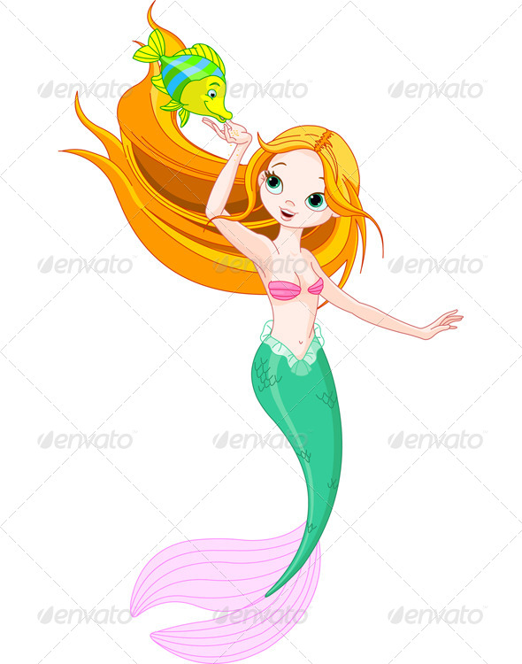 Mermaid Feeding the Fish