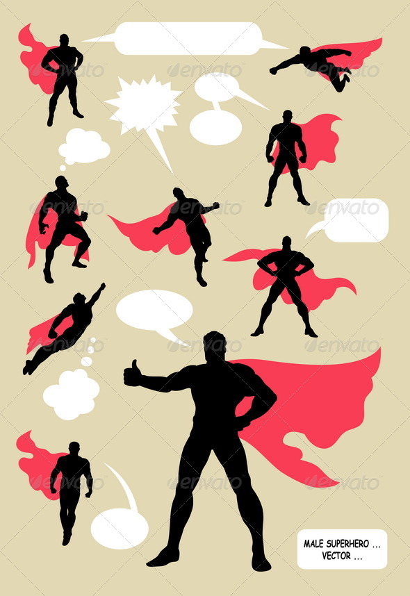 symbol female powerpoint male Characters People Superhero  Silhouettes Male