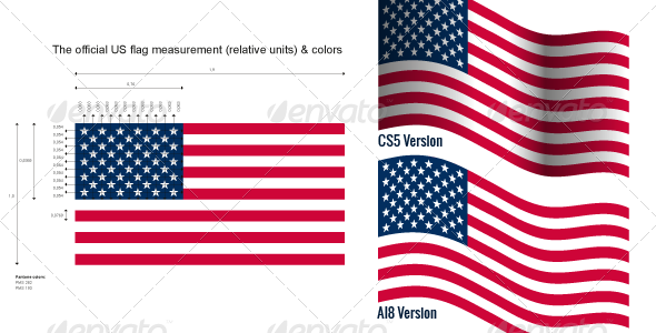 US Flag with Official measurements