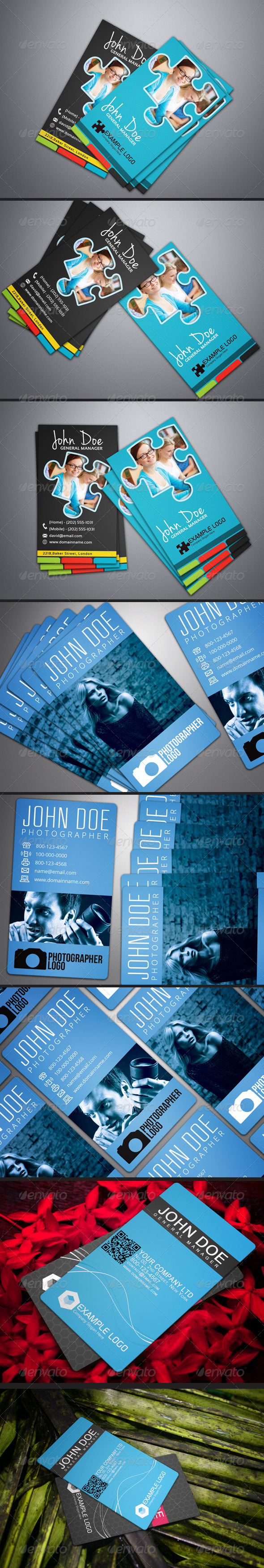 Photorealistic Business Card Mock-Up Bundle 2 - Business Cards Print