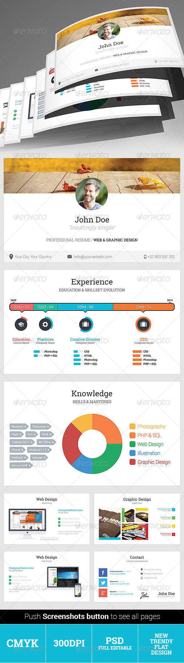 Professional Flat Color Resume Professional Flat Color Resume