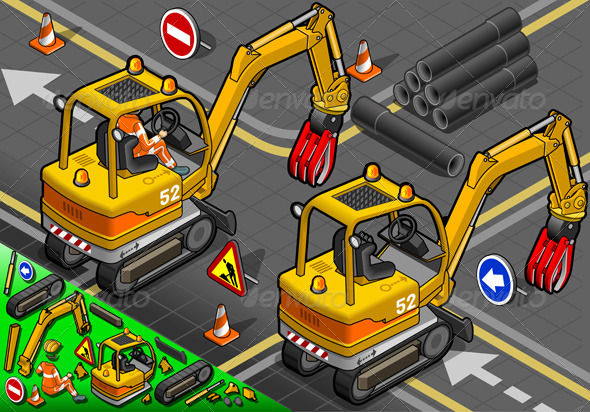 Isometric Mini Mechanical Arm in Rear View Isometric Mini Mechanical Arm in Rear View