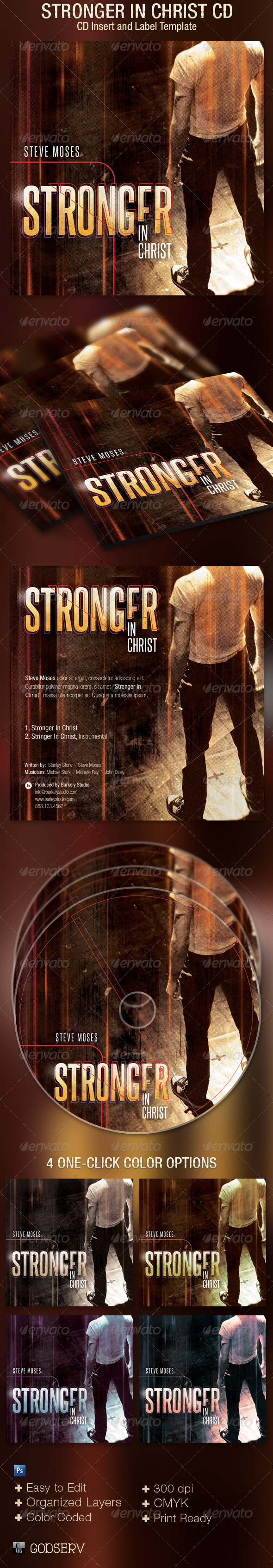 Stronger In Christ CD Artwork Template Stronger In Christ CD Artwork Template