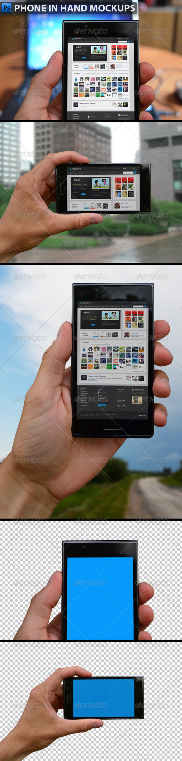 Black Smartphone in Hand Black Smartphone in Hand