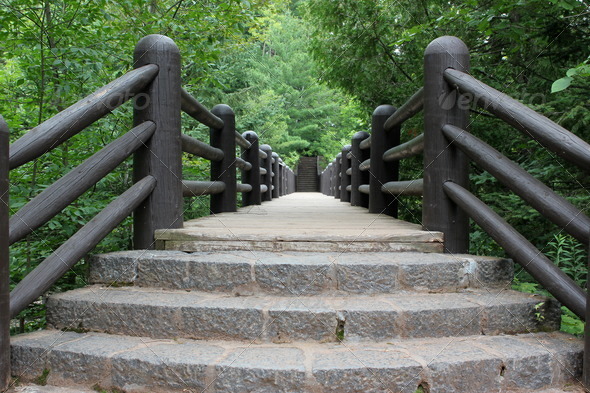 Walking Trail Stairs and Bridge
