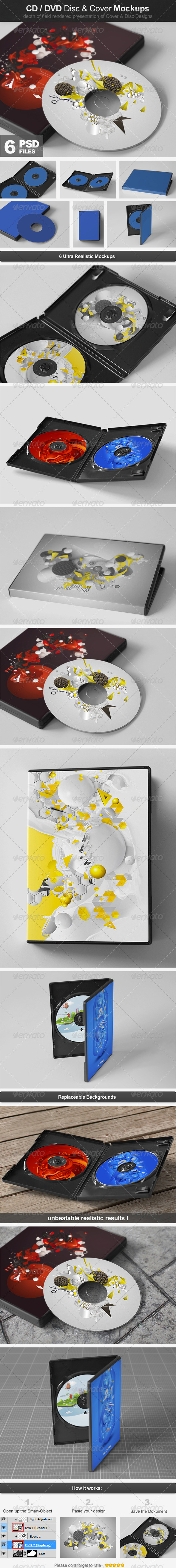 CD DVD Disc & Cover Mockups CD DVD Disc & Cover Mockups