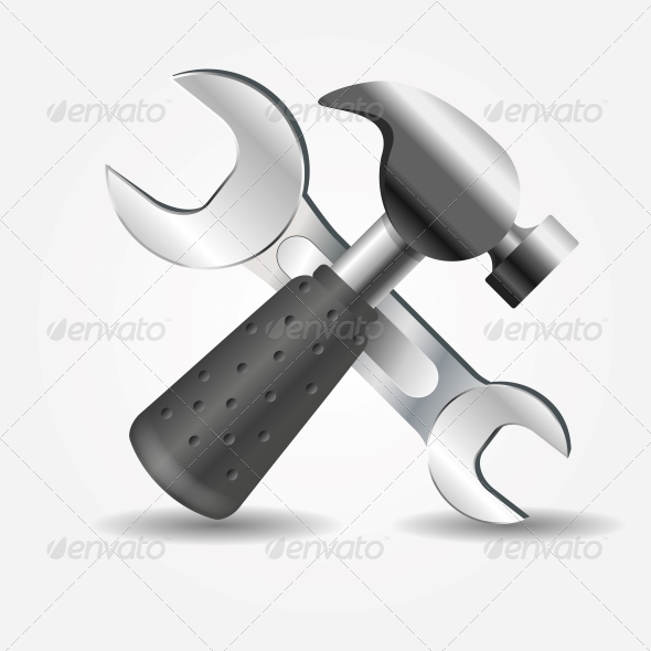 Hammer and Wrench Icon Vector Illustration Hammer and Wrench Icon Vector Illustration