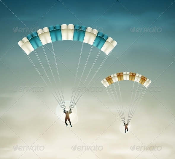 Two Parachutists Two Parachutists