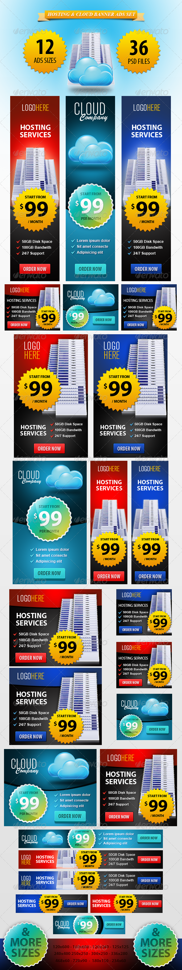 Hosting & Cloud Banner ad Set Hosting & Cloud Banner ad Set