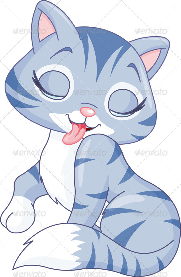 Cute kitten washing itself Cute kitten washing itself