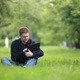 Man Working With Notebook In The Park - 15