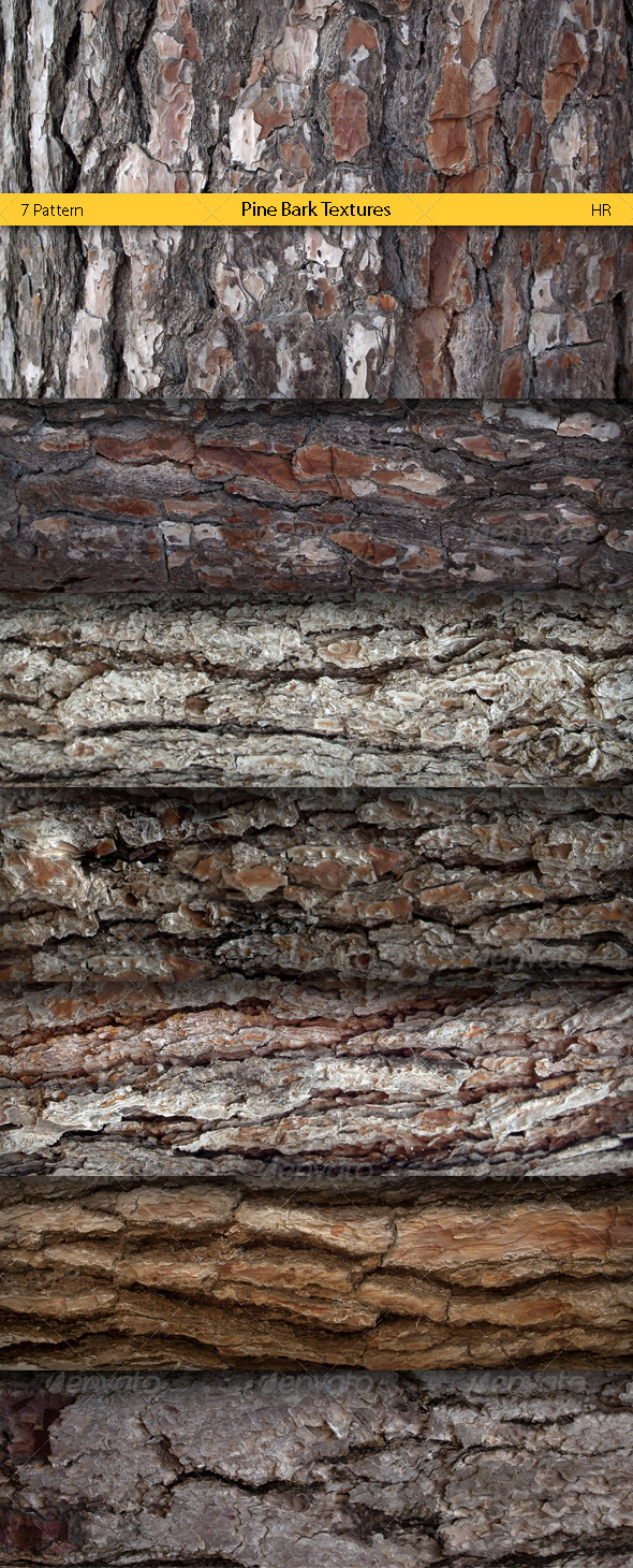 Pine Bark Surface Textures - 3DOcean Item for Sale