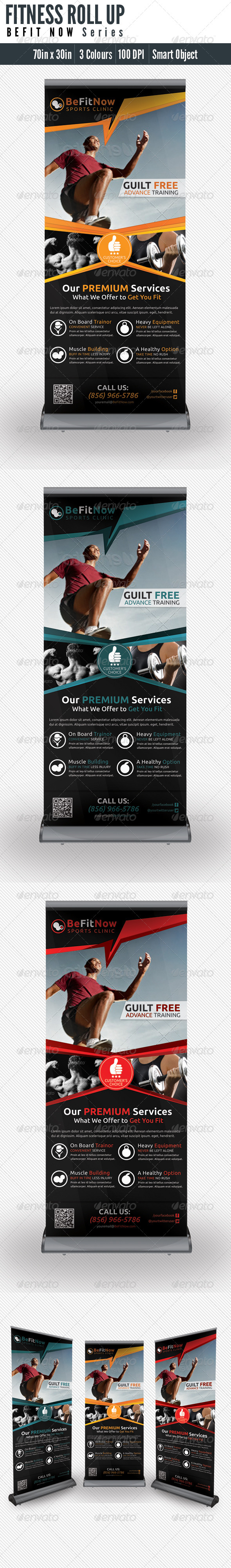 Fitness Roll UP Banner - Signage Print Templates