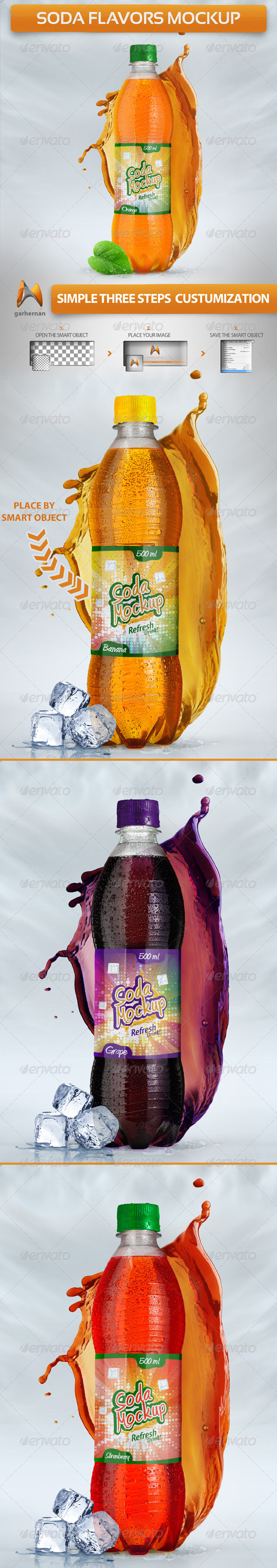 Soda Flavors Mock-Up - Product Mock-Ups Graphics