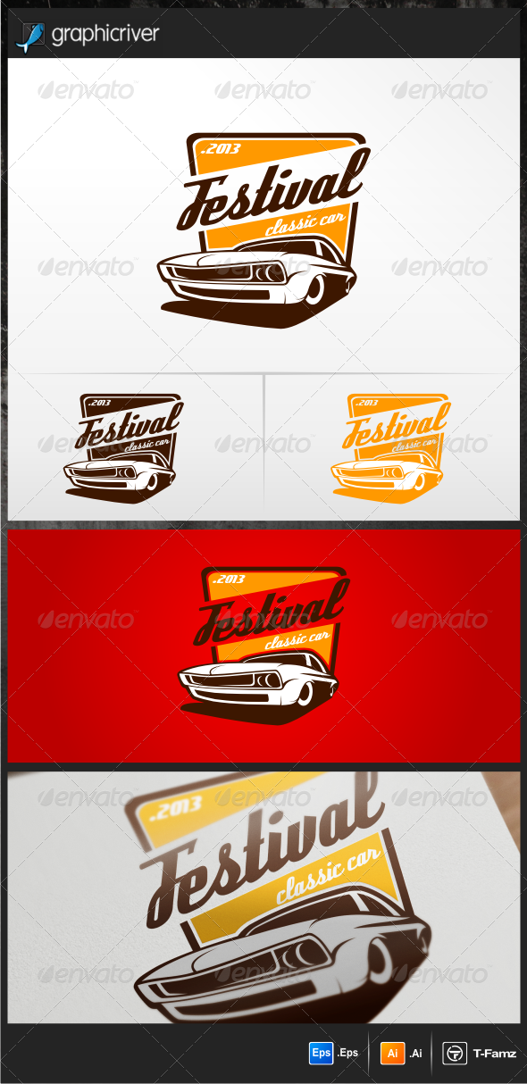 Festival Classic Car Logo Templates