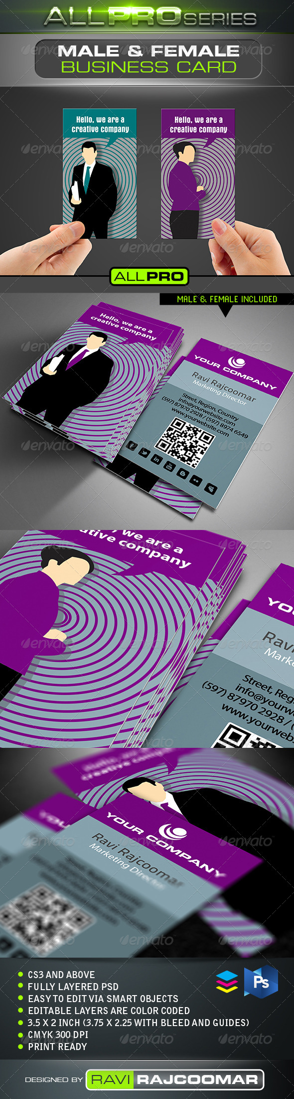 Male & Female Business Card Male & Female Business Card
