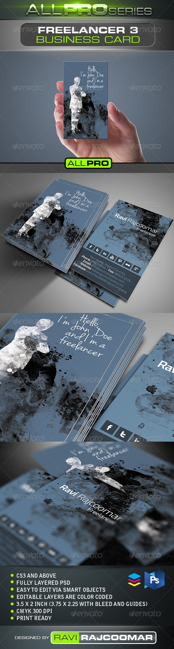 Freelancer Business Card Vol.3 - Business Cards Print Templates