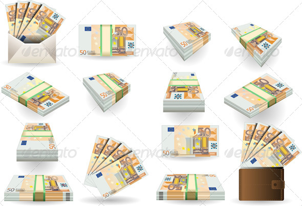 Full Set of Fifty Euros Banknotes Full Set of Fifty Euros Banknotes