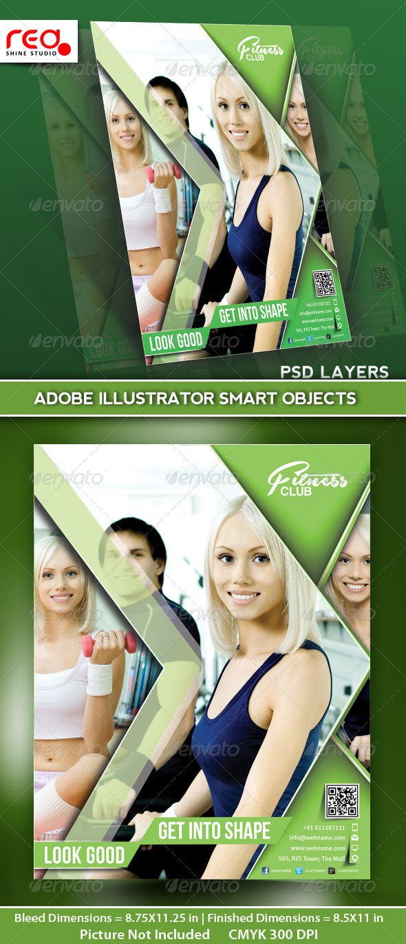 Fitness Club Flyer Poster Magazine Template Fitness Club Flyer Poster Magazine Template