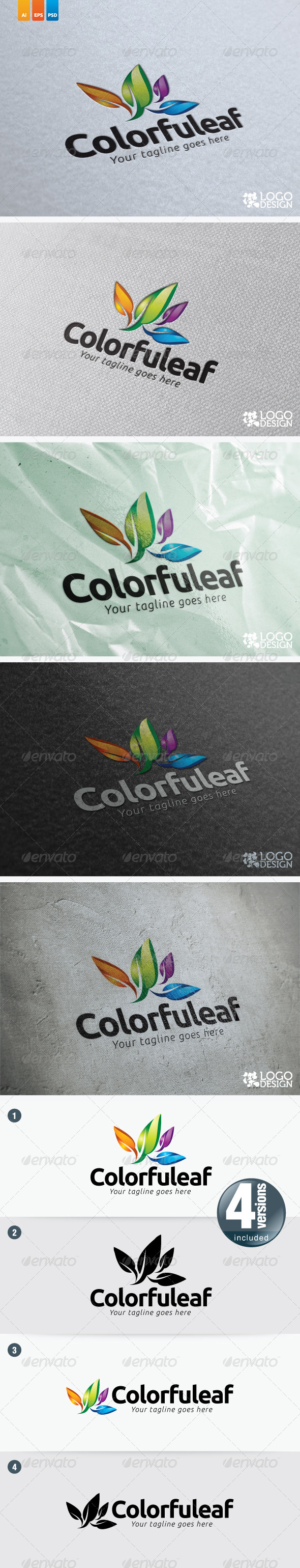 Colourful Leaf - Nature Logo Templates