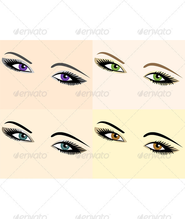 Vector set of eye images of different colors Vector set of eye images of different colors