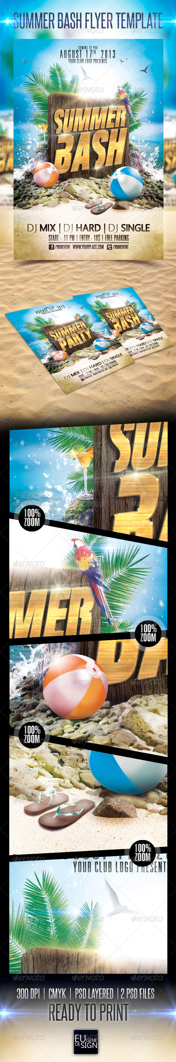 Summer Bash Flyer Template - Clubs & Parties Events