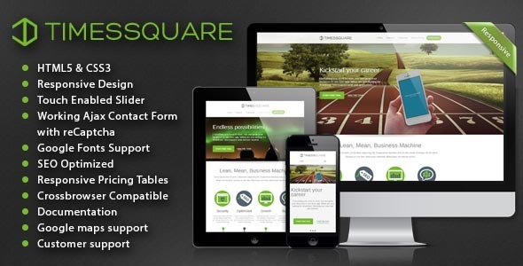 Timessquare - Responsive HTML5 Retina Landing Page