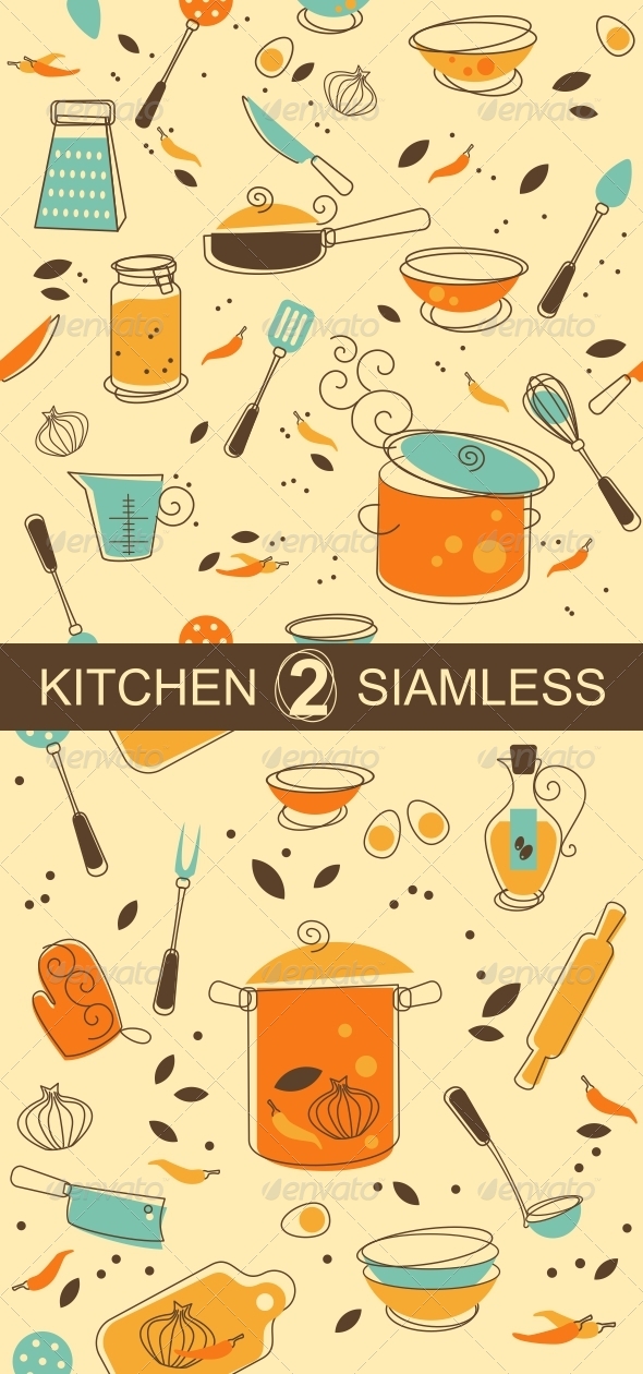 Two Kitchen Seamless Pattern Two Kitchen Seamless Pattern