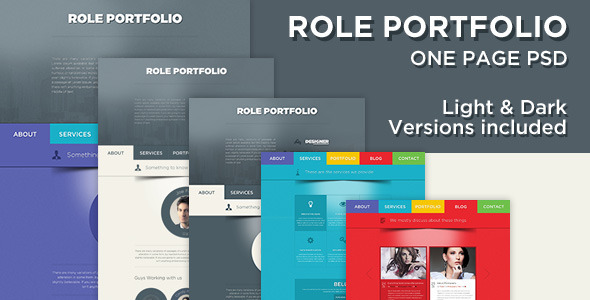 Role - One Page Portfolio PSD Template