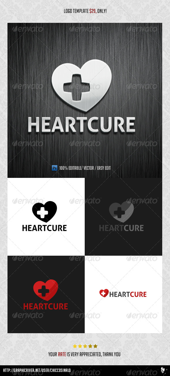 Heart Cure Logo Template - Abstract Logo Templates
