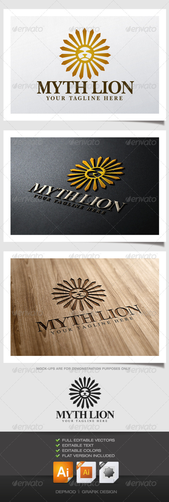 Myth Lion Logo - Animals Logo Templates