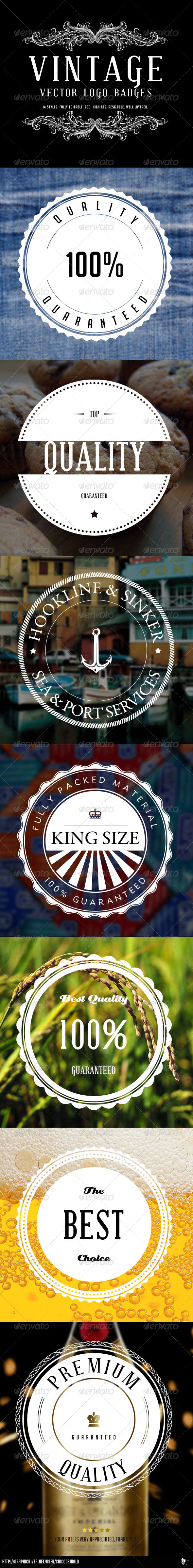 Vintage Logo Badges Vol 2 - Badges & Stickers Web Elements