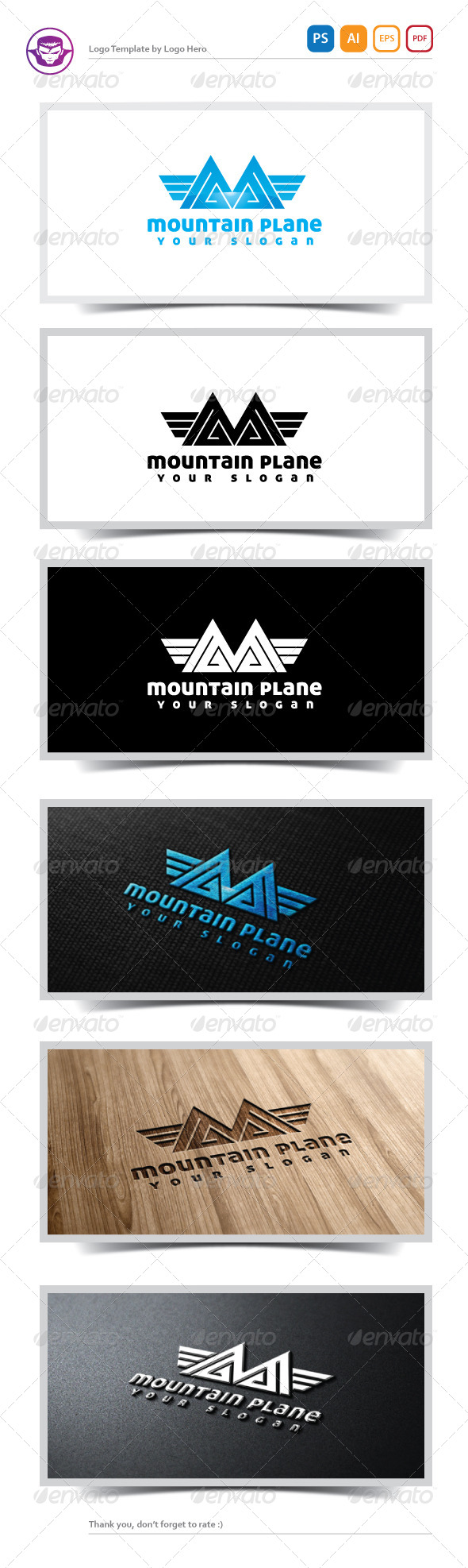 Mountain Plane Logo Template Mountain Plane Logo Template