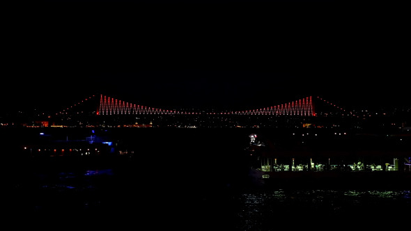 Istanbul Bosphorus Bridge Night Time Istanbul Bosphorus Bridge Night Time