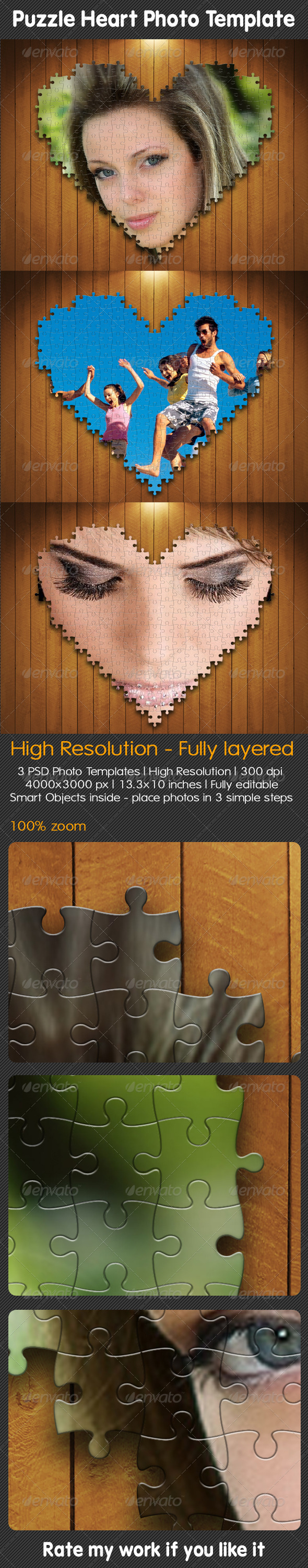 Puzzle Heart Photo Template Puzzle Heart Photo Template