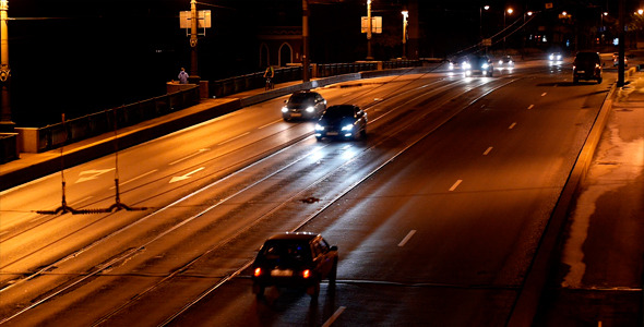 Night City Cars On The Bridge Night City Cars On The Bridge