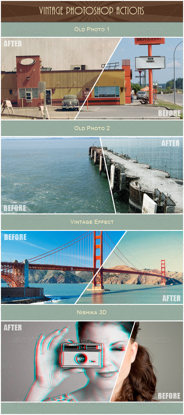 Vintage Photoshop Actions - Photo Effects Actions