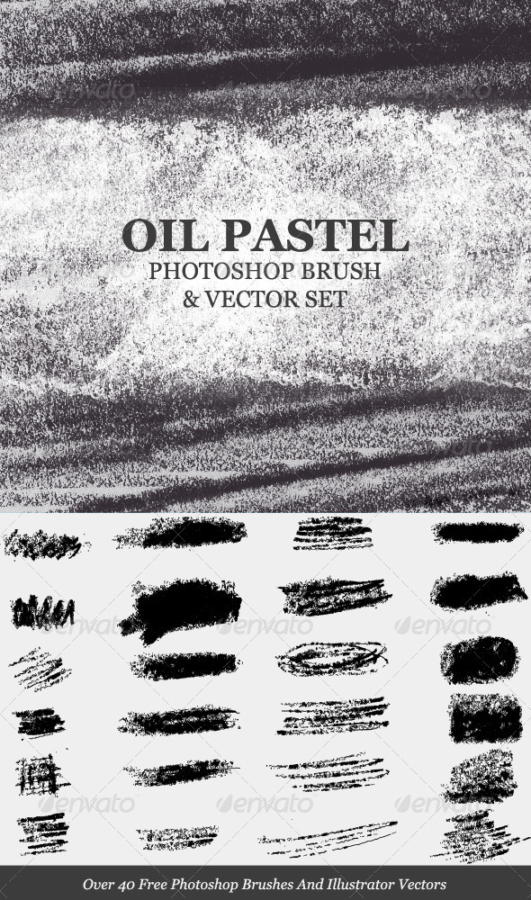 Oil Pastel Strokes And Smudges PS Brush - Grunge Brushes